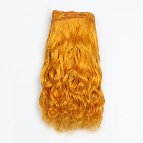 W0144C-15 MOREZMORE Doll Hair Weft BRIGHT GOLD 180" 15 ft Natural Goat Hair Weft for Puppets Blythe OOAK Action Figures