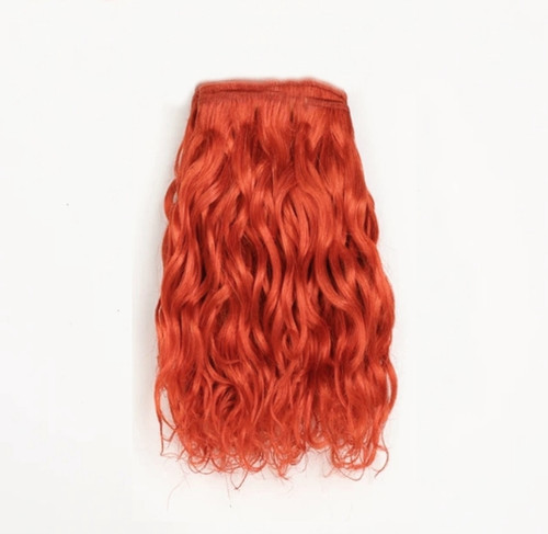 W0779C-03 MOREZMORE Doll Hair Weft CURLY COPPER 36" 3 ft Natural Goat Hair Weft for Puppets Blythe OOAK Action Figures