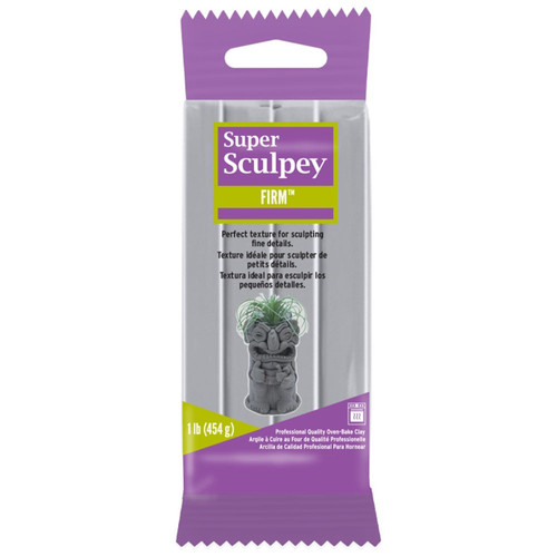 M02370-Imperfect MOREZMORE Super Sculpey FIRM Sculpting Model Grey Polymer Clay 1 lb