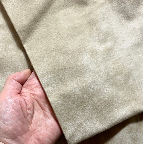 M01556 MOREZMORE Faux Chinos Khaki Pants Fabric Tan Woolies Flannel Fabric for Puppets