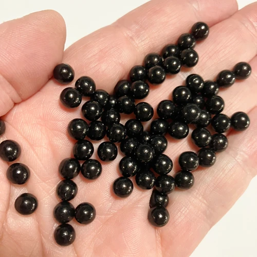 M00142 MOREZMORE GLASS BLACK 6mm Microbeads Micro No Hole Beads