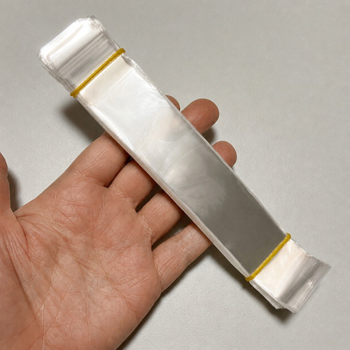 M00670 MOREZMORE 200pc Cellophane Bags Narrow Long 30x180mm 1.2" x 7" Clear with Adhesive
