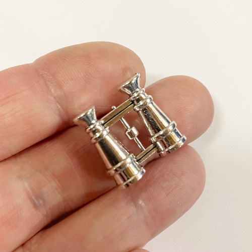 M01089-SilverB MOREZMORE Miniature Binoculars Doll Dollhouse Mini 1:6 Scale Prop