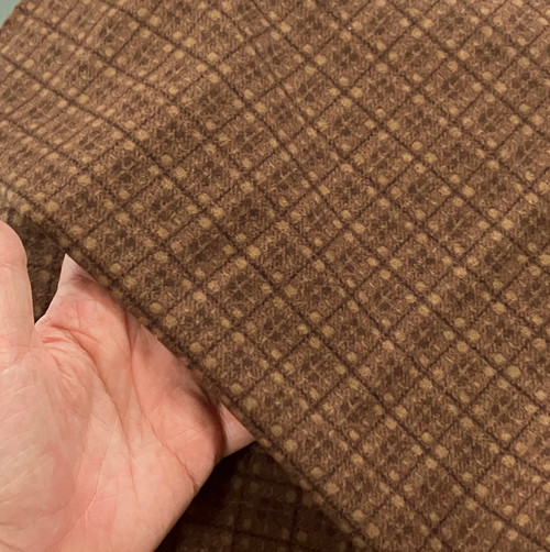 M01759 MOREZMORE Fabric for Puppets PLAID BROWN Maywood Woolies Flannel