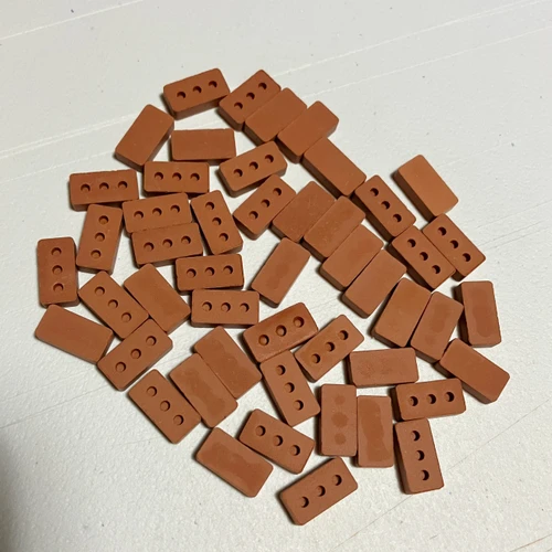 M01011-50 MOREZMORE 50pc Miniature Terracotta Clay Bricks 1:12 scale Dollhouse Diorama Mini Landscape