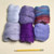 M01717 MOREZMORE Wool Roving Needle Felting 6 Color Pack PURPLE BLUE