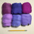 M01723 MOREZMORE Wool Roving Needle Felting 6 Color Pack PURPLE BLUE