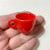 M00066x3-Red MOREZMORE 3pc Miniature Tea Coffee Cup 1:6 1:3 Scale Large Mug Puppet Doll Mini