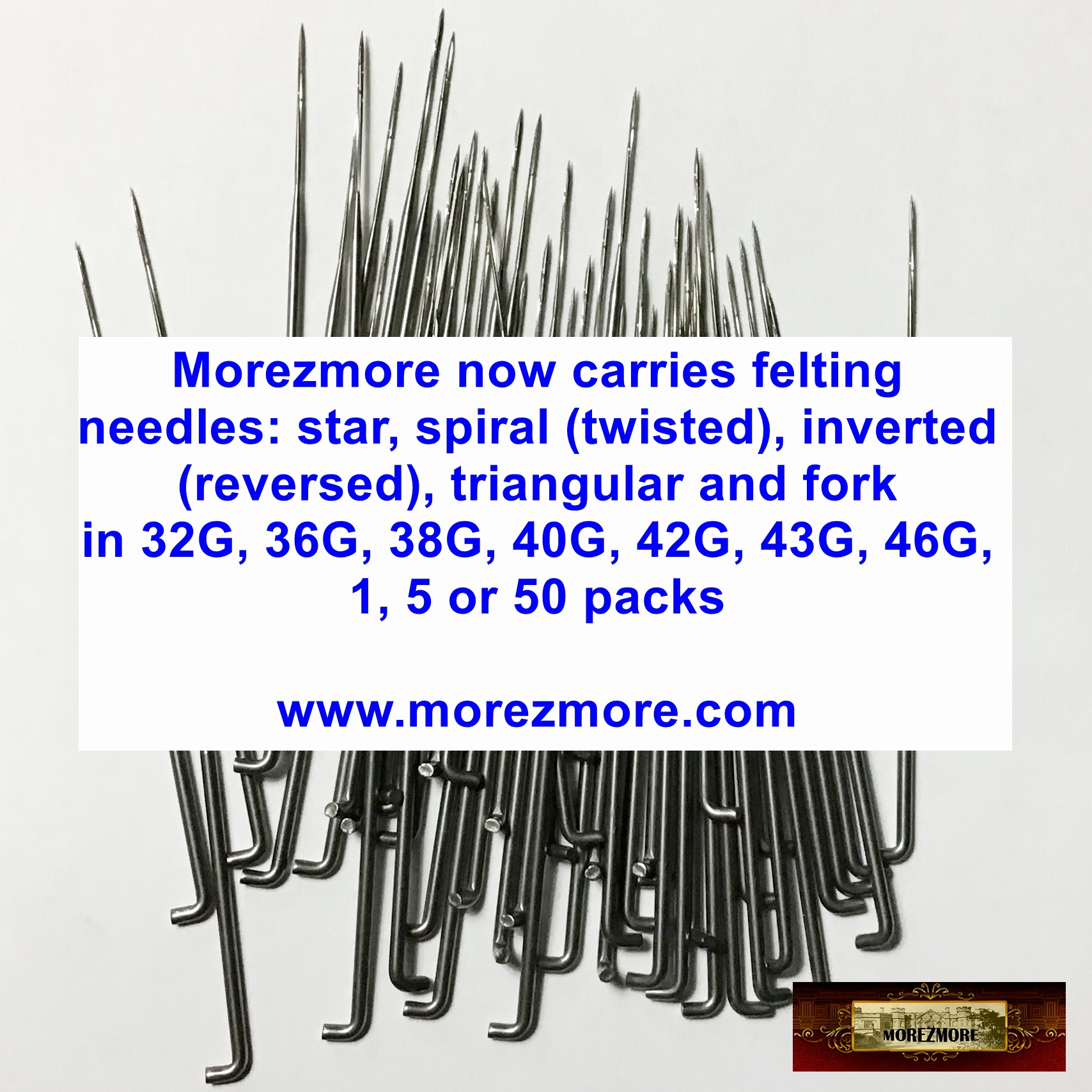 M00862 MOREZMORE 1 Felting Needle 42G EXTRA FINE FORK for Rooting Dry  Felting