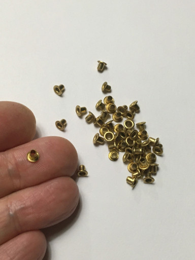M00890-D MOREZMORE 50 Small Tiny 2.5 mm Brass Eyelets Grommets Doll Mini