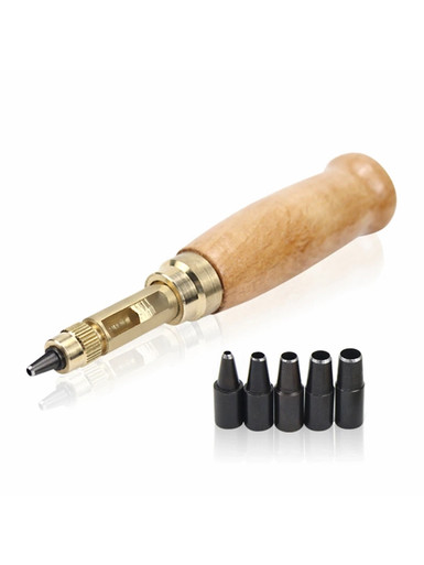 M00054 MOREZMORE 6 Piece Set Rotary Screw Punch Eyelet Hole Maker Leather Tool