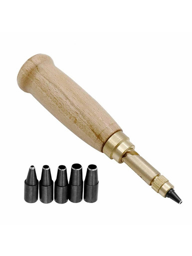 M00054 MOREZMORE 6 Piece Set Rotary Screw Punch Eyelet Hole Maker Leather Tool