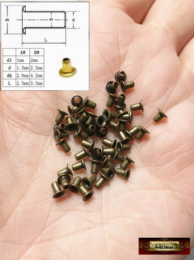 M00794-B MOREZMORE 50 Small Tiny 2 mm Bronze Eyelets Grommets Doll Mini