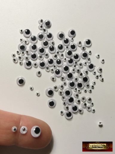 M00171 MOREZMORE 120 Googly Puppet Doll Eyes Jiggly Mixed Sizes 4mm 5mm 6mm  Small Tiny