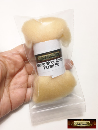 HR052-500 MOREZMORE AMBER BROWN FLESH SKIN TONE 500g 100% Merino Fine Wool  Roving 66S