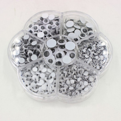 M00081 MOREZMORE Small Googly Eyes Mixed Sizes 800pcs Box 4mm 5mm 6mm 7mm  8mm 9mm 10mm