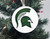 Michigan State Spartan Ornament White with Green Resin Spartan