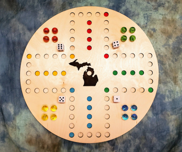 Michigan Aggravation Board Game including Marbles and Dice