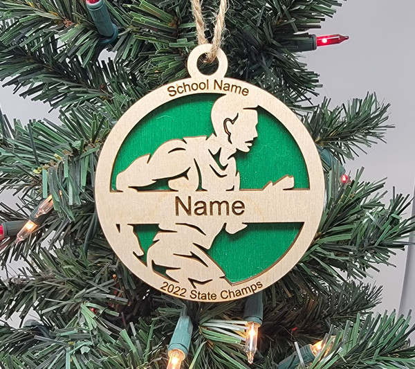Boys Cross Country Running Personalized Ornament