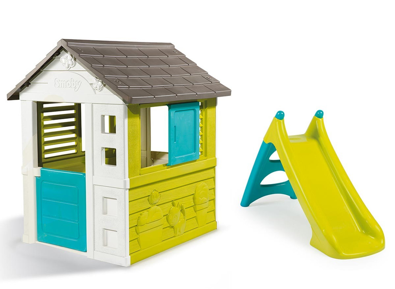 smoby playhouse with swing and slide