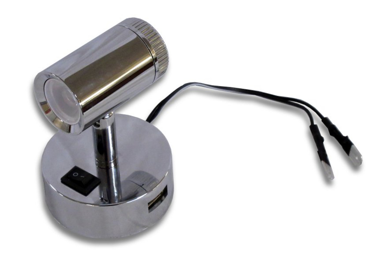 led spotlight with switch and usb port 12v