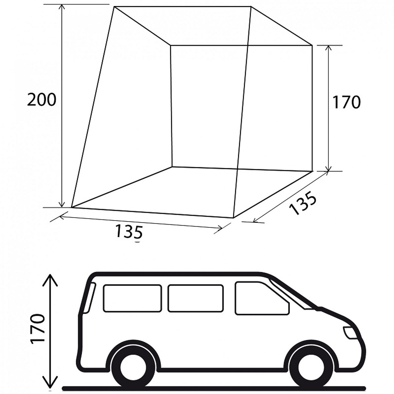 Tail tent VW CADDY 5 PREMIUM (for VW Caddy 5 from 2021)