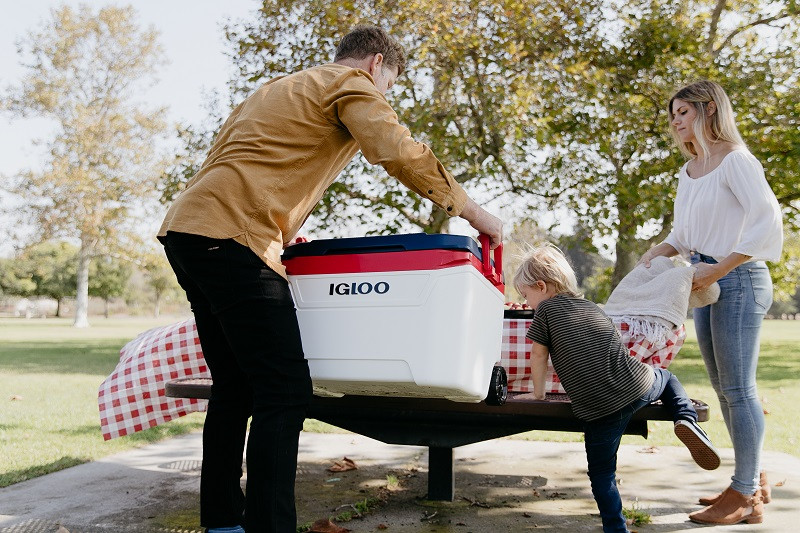 igloo sunset rolling cooler