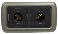 CBE Twin 12v Auto Socket with Grey Frame CBE Twin 12v Auto Socket with Grey Frame