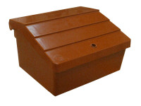 Brown semi-submerged G4 gas meter assembly for use with LPG or natural gas in static caravan or domestic household premises Brown semi-submerged G4 gas meter assembly for use with LPG or natural gas in static caravan or domestic household premises
