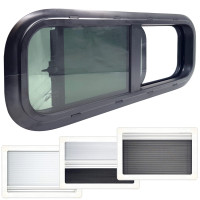 Adventurer campervan and motorhome tempered glass sliding window pleated blind Adventurer campervan and motorhome tempered glass sliding window pleated blind