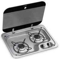 Dometic HBG 2335 2 burner stove campervan caravan motorhome marine hob with glass lid Dometic HBG 2335 2 burner stove campervan caravan motorhome marine hob with glass lid