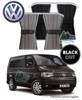 VW T5 T6 Campervan Curtains Kit - Black/Grey