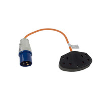 Maypole Hook Up Cable 3 Pin Caravan Plug to 230V Double Socket 16A