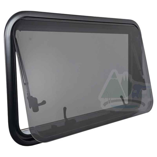 Adventurer Curved frame top hung hinged and tinted low profile caravan ...