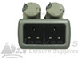 CBE Twin 3 Pin Socket with Back Box & Silver Frame