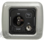 CBE TV Outlet Aerial Socket with Silver Support & Frame CBE TV Outlet Aerial Socket with Silver Support & Frame