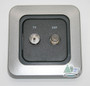 CBE silver outer frame on tv and satellite socket CBE silver outer frame on tv and satellite socket