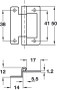 Diagram of cranked flush hinge dimensions Diagram of cranked flush hinge dimensions