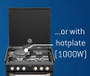 Thetford K1520 dual option cooker showing hotplate and 3 burners Thetford K1520 dual option cooker showing hotplate and 3 burners