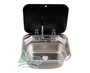 Sink with glass lid for campervan conversions