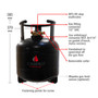 CAMPKO 15 Litre Refillable Gas Bottle Caravans, Motorhomes, Boats Marine use