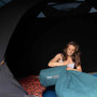 The Vango Tahoe camping tents have darkened bedroom fabric to accommodate a peaceful nights rest, even in summer. The Vango Tahoe camping tents have darkened bedroom fabric to accommodate a peaceful nights rest, even in summer.
