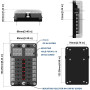 12 Circuit Wire Fuse Box with Dimension and Information Sheet