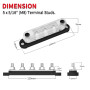 Dimensions for 5-Pin M8 Stud Terminal Busbar for Motorhome, Caravan, Campervan
