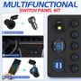 Multifunctional Switch Panel Kit with 12V Cigarette Lighter, Real Time Monitoring, Upgraded 5V/2.4a Fast Charger Socket for Outdoor Leisure Vans Multifunctional Switch Panel Kit with 12V Cigarette Lighter, Real Time Monitoring, Upgraded 5V/2.4a Fast Charger Socket for Outdoor Leisure Vans