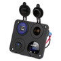 4 in 1 Campervan 12V Charger Socket Switch Panel (DSF-1825-4010W-2013H4.2A-1011) 4 in 1 Campervan 12V Charger Socket Switch Panel (DSF-1825-4010W-2013H4.2A-1011)