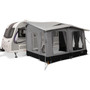 Dometic Club Air Tour 330 Awning fully on display attached to a caravan