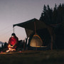  Kampa Stargazer Small Tent Fully Displayed & Door Pitched Open Next To A Camp Fire