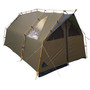 Kampa Moongazer fully pitched with the shelter sealed and all doors closed. 
