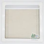 Cream blinds on top hinged camper van windows
